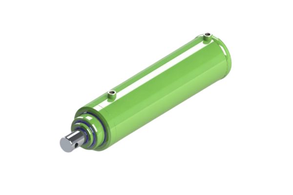 Double-acting telescopic cylinder for lifting equipment